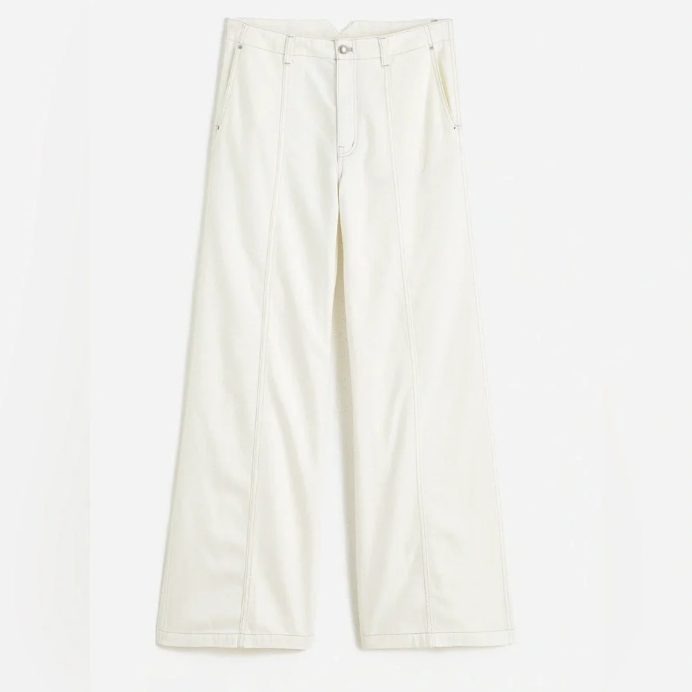 Madewell White Wide-sweep trouser Pants